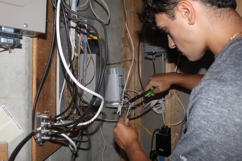 Home network wiring being organized
