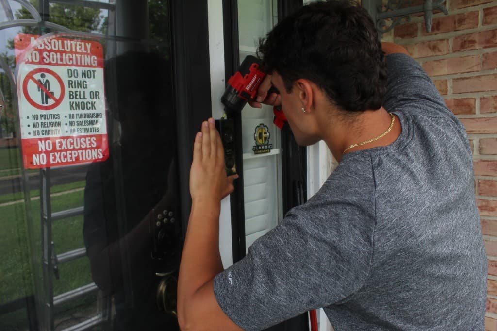 Installing a video doorbell on a front door